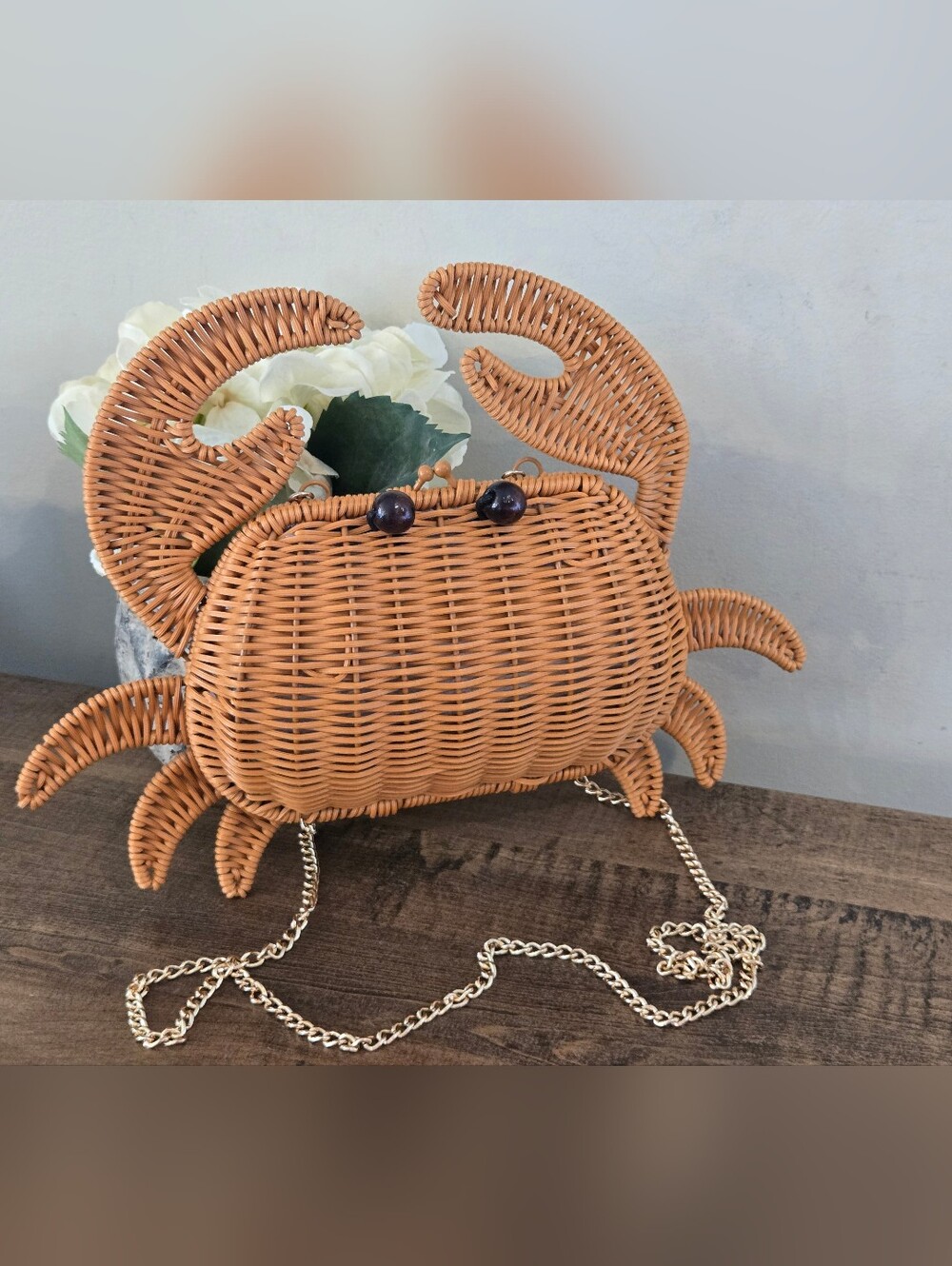 Rare Tommy Bahama Rattan/Wicker Crab Purse New Without Tags